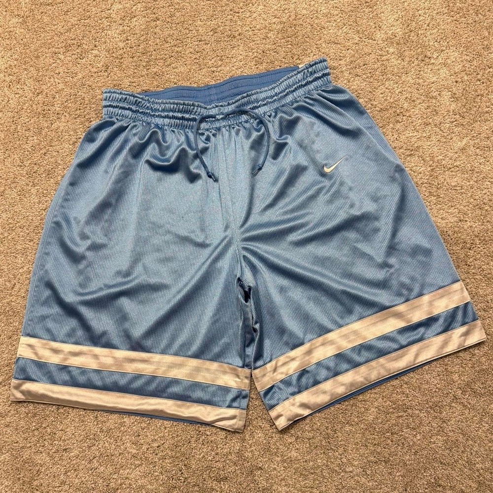 Crazy Y2K Vintage Nike Reversible Dazzle Shorts | Carolina Blue & White | Large